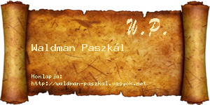 Waldman Paszkál névjegykártya